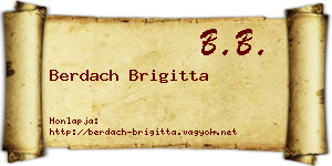 Berdach Brigitta névjegykártya